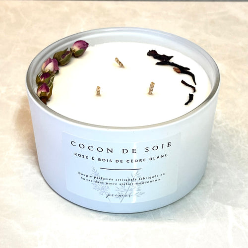 Cocon de Soie - Rose & Bois de Cèdre Blanc 400g Blanc