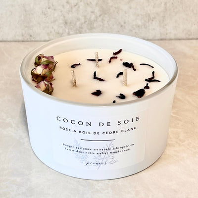 Cocon de Soie - Rose & Bois de Cèdre Blanc 400g Blanc — Peonies Natural Care