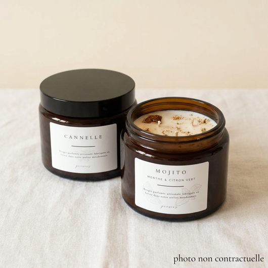 Bougie 400g verre brun — Peonies Natural Care