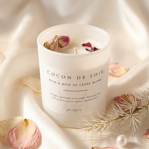 COCON DE SOIE - rose & bois de cèdre blanc
